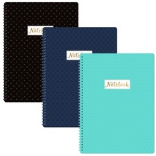 Indeme A4 Notebook 3 Pack Lined Notebook A4 with Premium Pape Wirebound Easily