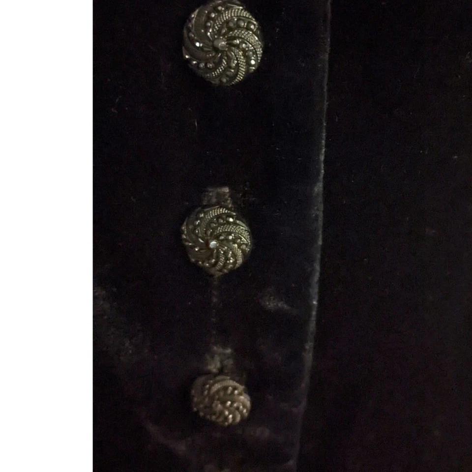 Chaleco vintage Brooks Brothers de terciopelo y seda con botones, grande, espalda con cinturón Foto 4 de 4