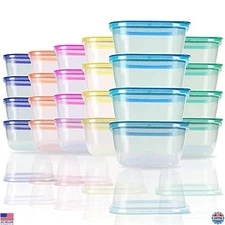 SCANDINOVIA 25 oz Stackable Food Storage Containers - 24 Set, BPA Free, Meal