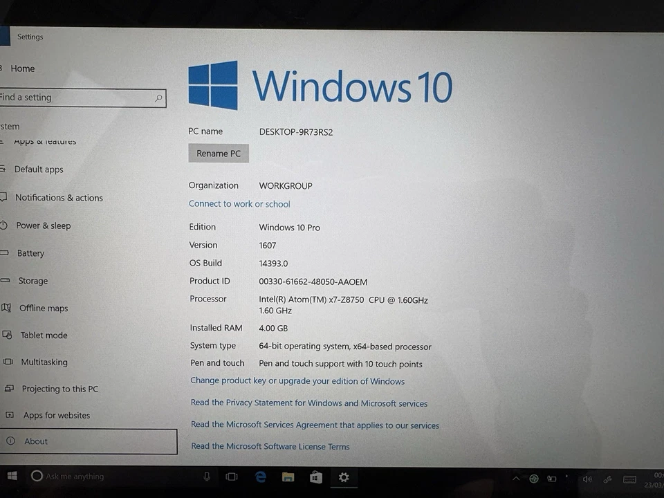 Lenovo ThinkPad 10 Gen 2 Tablet Intel Atom x7-z8750 64GB SSD 4GB RAM Windows 10 - Image 2 of 4