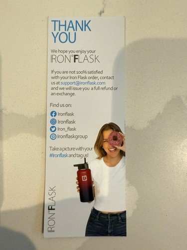 Iron Flask Sports Water Bottle 32oz Vacuum Travel Thermos Black/White Brand New - Picture 7 of 8