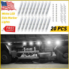 20 PCS White LED Marker Side Light Clearance Lamp for Car Truck Trailer 12V USA