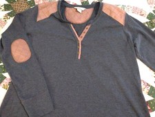 VINTAGE DARK NAVY BLUE HENLEY BRASS BUTTON BOB TIMBERLAKE  SZ XXL LADIES 