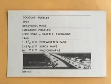 DOUGLAS HUEBLER card 1969 Lucy Lippard 557,087 exhibit seattle vancouver B