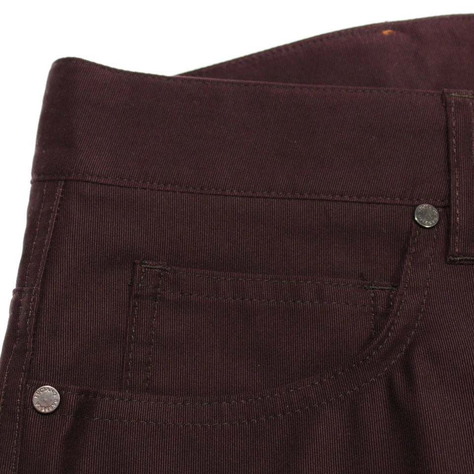 Pantalones Luciano Barbera NUEVOS CON ETIQUETAS 5 Bolsillos Corte Jean Talla 48 32 EE. UU. En Algodón Púrpura Sólido Foto 4 de 4