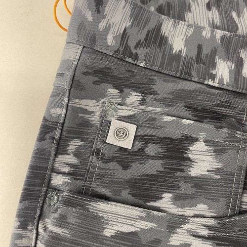 Peter Millar Mens Golf Pants 34x32 Charcoal Gray Camoflauge Camo Stretch - Picture 5 of 8