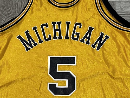 Vintage Michigan Wolverines Jalen Rose #5 DeLong Basketball Jersey Size 46 NBA - Picture 2 of 3