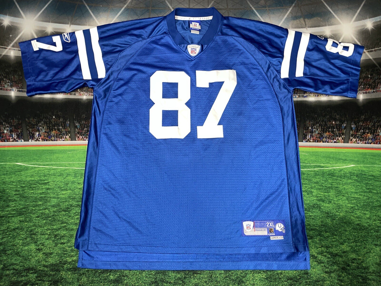 Reggie Wayne 87 Indianapolis Colts Reebok Stitched Men’s 2XL Jersey Preowned