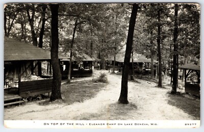  Out Door Bunk House Eleanor Camp Lake Geneva Wisconsin Post Card 1930's