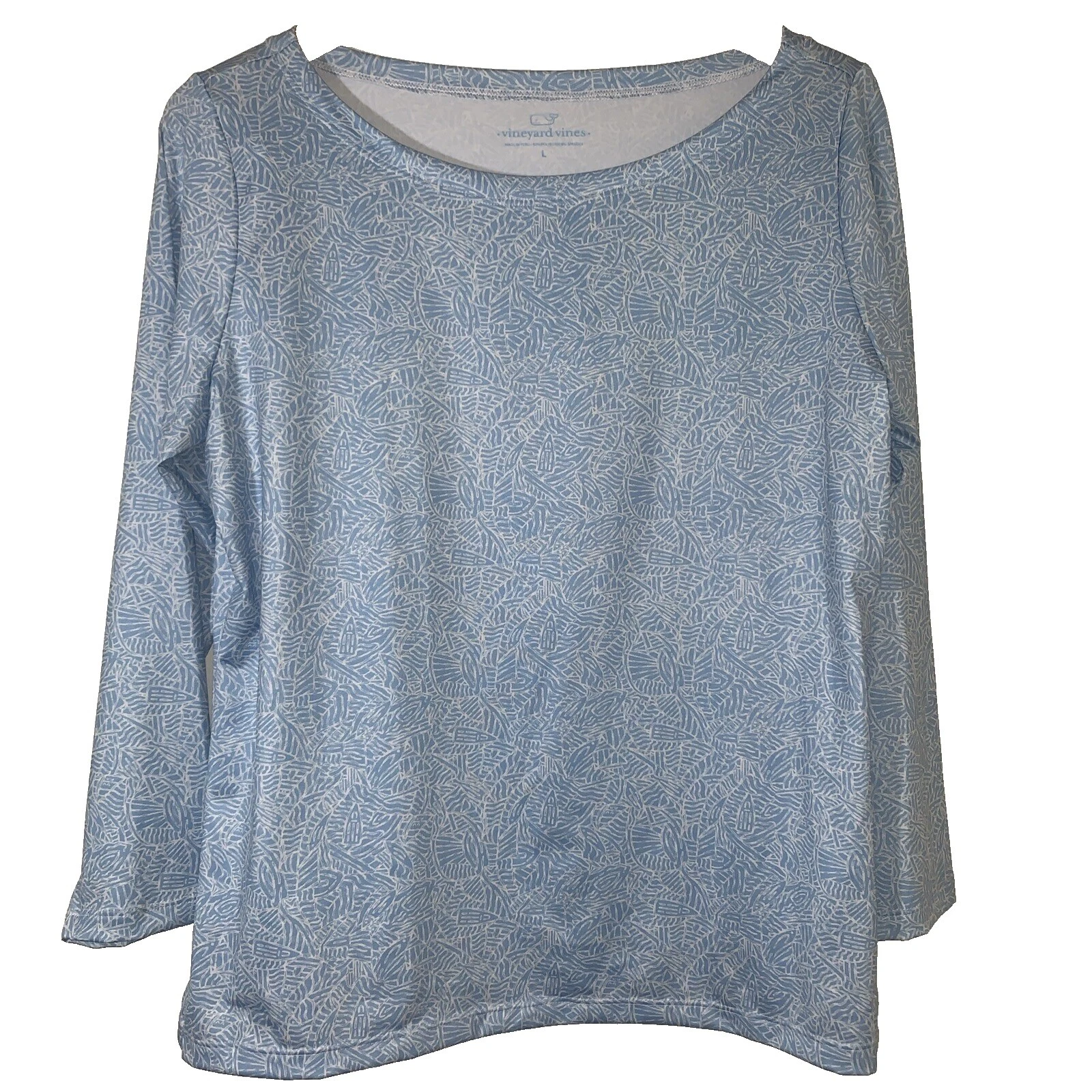 涤纶几何图案 T 恤上衣女