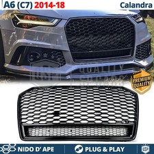 GRIGLIA Anteriore PER Audi A6 C7 S6 14-18 Calandra NIDO D'APE Nero Lucido Tuning