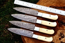 HANDMADE DAMASCUS STEEL STEAK KNIFE SET CHEF KNIFE SET KITCHEN KNIVES SET 1400
