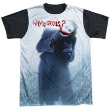 Dark Knight Why Adult Halloween Costume T Shirt (Black Back), S-3XL