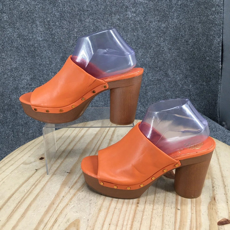 Sandalias Vince Camuto Mujer 9M Haydorn Plataforma Naranja Cuero Sin Cordones Bloque NUEVAS Foto 2 de 4
