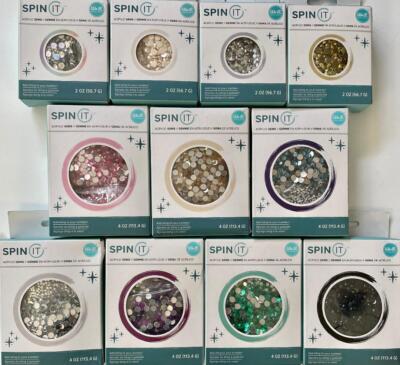 We R Memory Keepers Spin It Rhinestones Acrylic Gems 2 oz or 4oz ~ YOU CHOOSE!