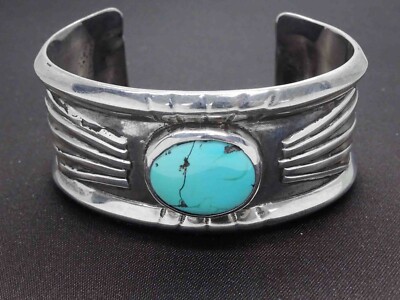 Thick And Sturdy!! Native American Sterling Silver Pueblo Bracelet Thick And Sturdy!! Native American Sterling Silver Pueblo Bracelet