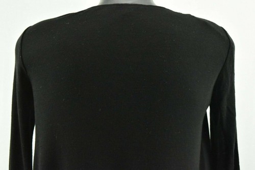 COS Womens Blouse Long Sleeve Crew Neck Black Shirt 100% Wool size 36 - Picture 7 of 10