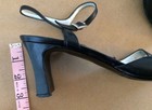 etienne anger black strappy leather heel pump open toe 90s vtg US wmn 8.5 M — photo 10