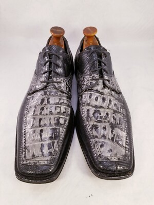 DAVID EDEN GENUINE CROCODILE LIZARD MEN SHOES OXFORDS BLACK  display picture 2