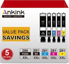 5 PK PGI-280 XXL CLI-281 XXL Ink for Canon PIXMA TS6120 TS6220 TS8120 TS9120