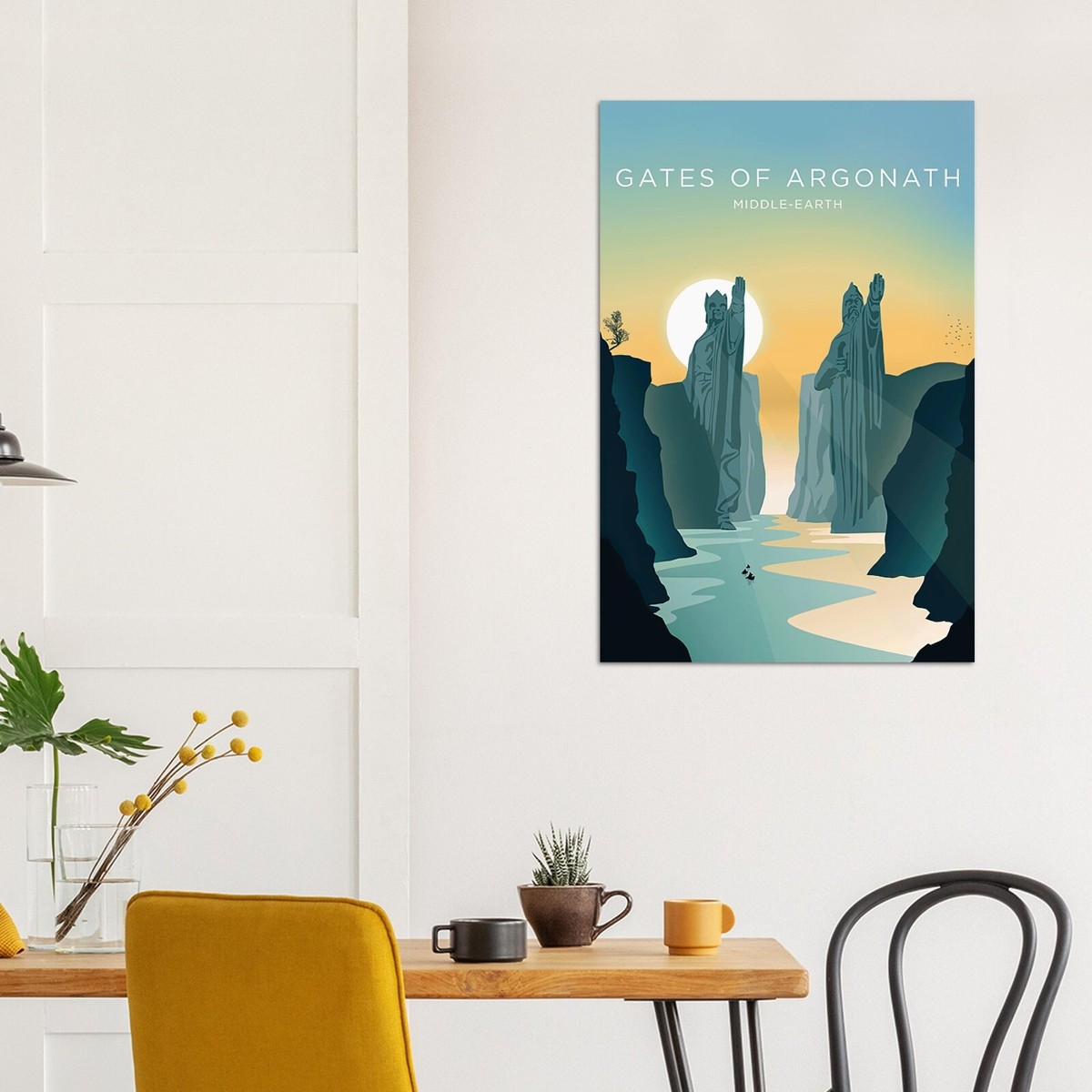 LOTR Poster- Gates of Argonath Travel Print, Wall Art, Vintage