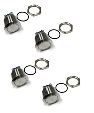 4 pc Stainless Steel Momentary Metal Push Button Switch 19mm Waterproof Marine
