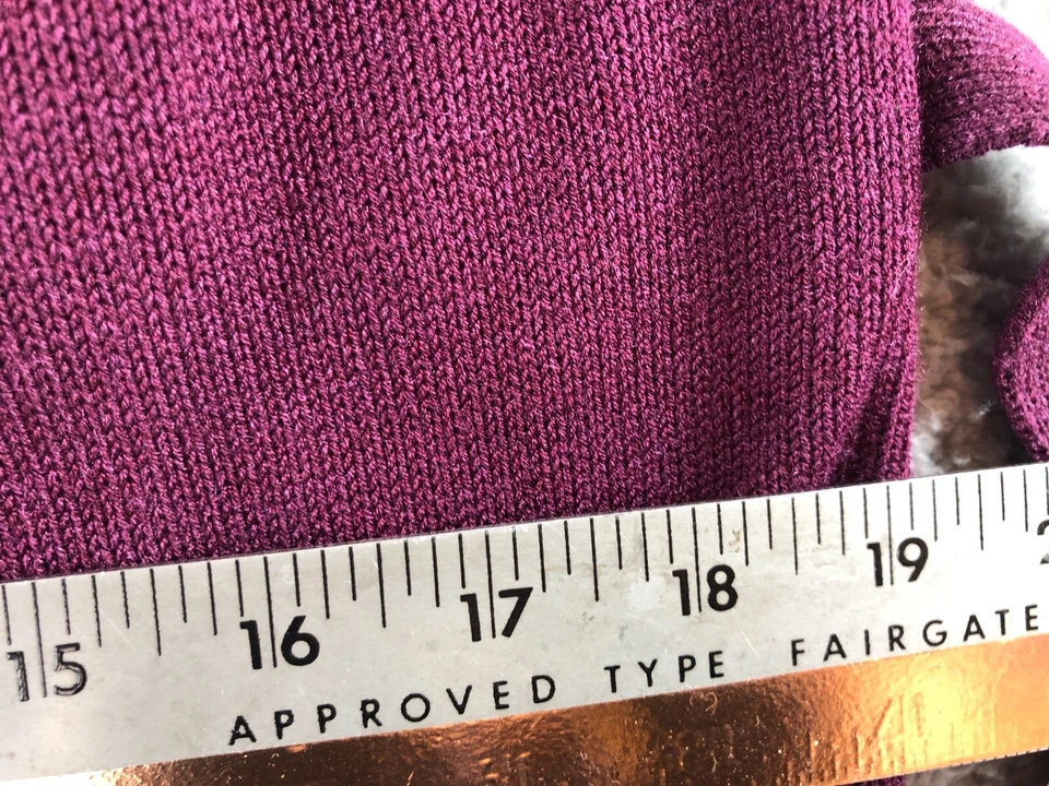 Diane Von Furstenberg Silk Assets Medium Burgundy Womens Cardigan Sweater Belted - Image 4 of 4