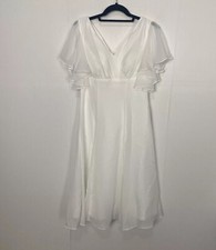 JJ's House Women s Ivory NWT A-line V Neck Chiffon Bridesmaid Dress Size 6.