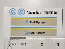 Tiny Tonka Bell System Replacement Stickers Set Of 6 For Tiny Bucket Truck 