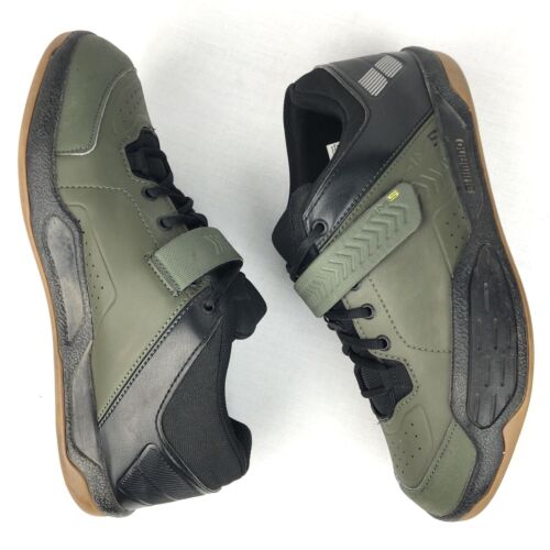 Shimano Cycling Shoes AM5 Men’s Size 9.7 MTB BMX Two Bolt Green Black DH Riding - Picture 11 of 12