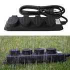 3m Outdoor Steckdosenleiste 4-fach Garten Steckerleiste für Außen IP44 Camping