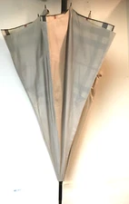 Vintage Burberry Umbrella Leather Black Handle Beige outside plaid inside New