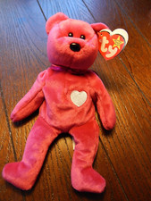Ty Valentina the Red Bear Beanie Baby With 1998 Tag RAREST   Perfect Condition