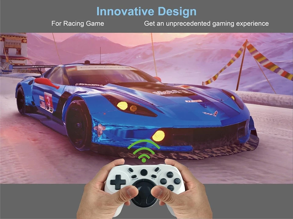 Wireless Steering Wheel Controller for Playstation 4 5 PS4 PS5 IOS Android bluet - Image 4 of 4