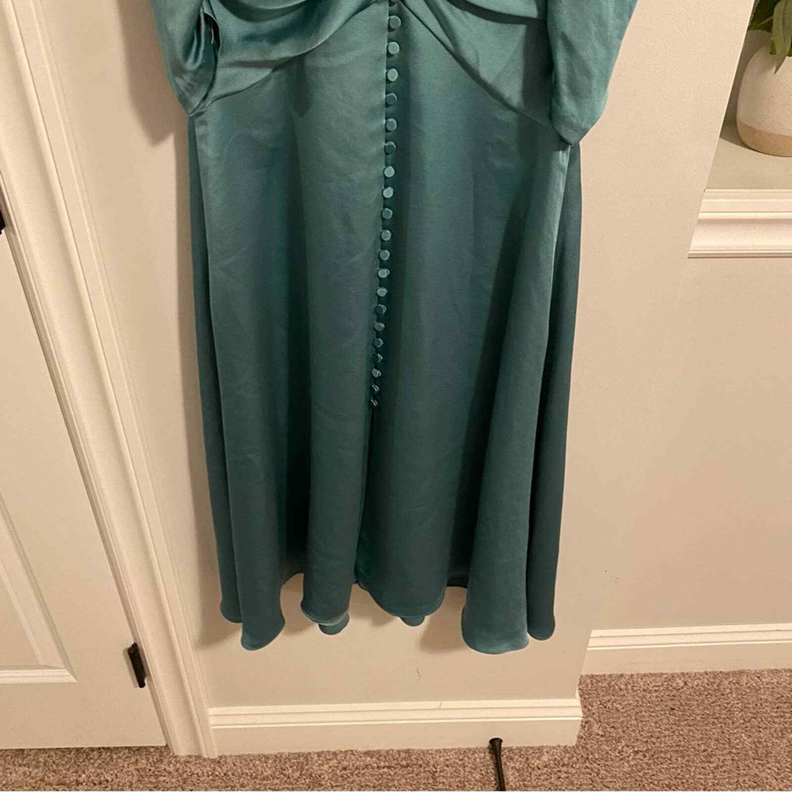 Jonathan Simkhai Emerald Green Button Front Maxi … - image 8