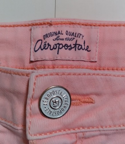 Womens Juniors AEROPOSTALE Short SHORTS Distressed PINK Size 11/12 - Very Nice! - Picture 2 of 17