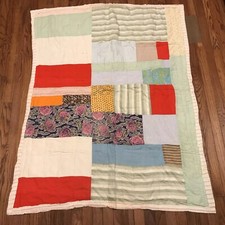 Vintage Handmade Patchwork Baby Quilt 45" X 56" Q1 