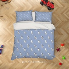 3D Zetra Pattern Kids Blue Quilt Cover Set Duvet Cover Bedding Pillowcases
