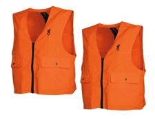 2 - Browning LARGE Blaze Orange Hunting Safety Vest Adult L