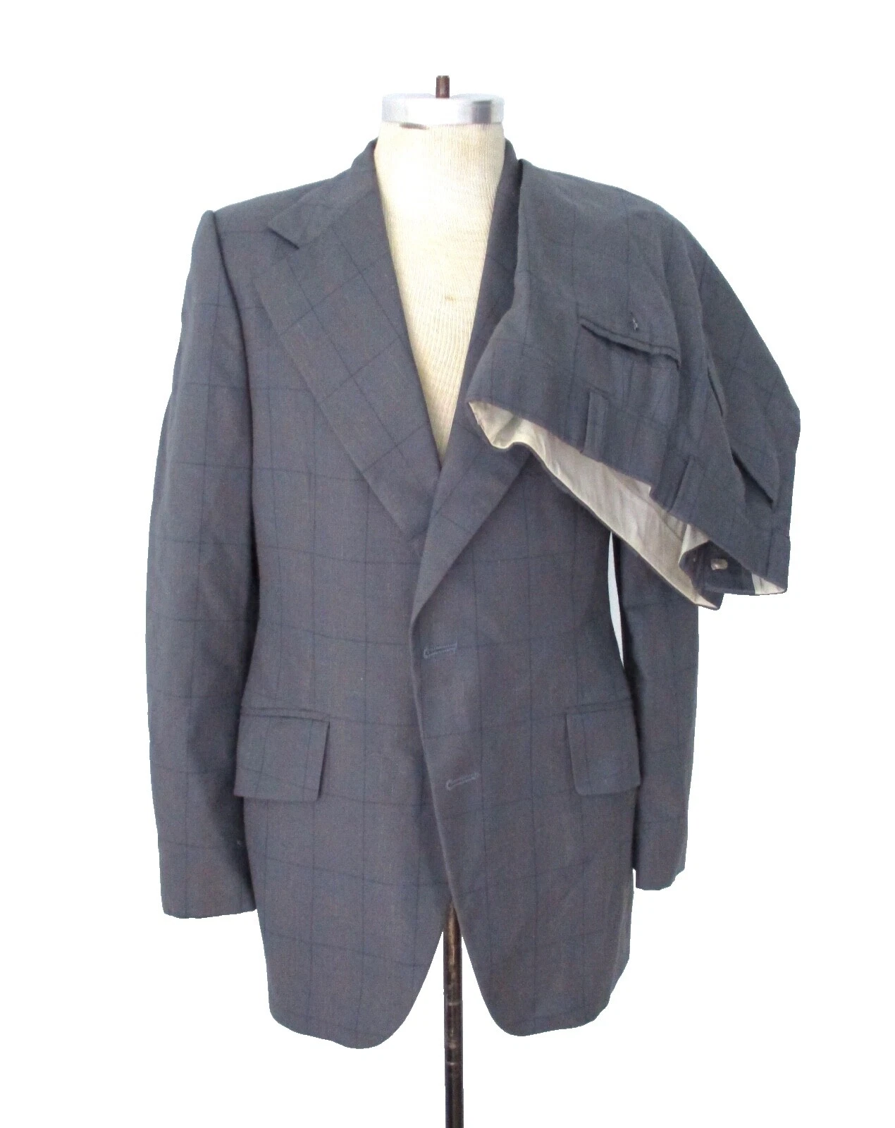Regular Size 1960s 100% Wool Vintage Suits for Men