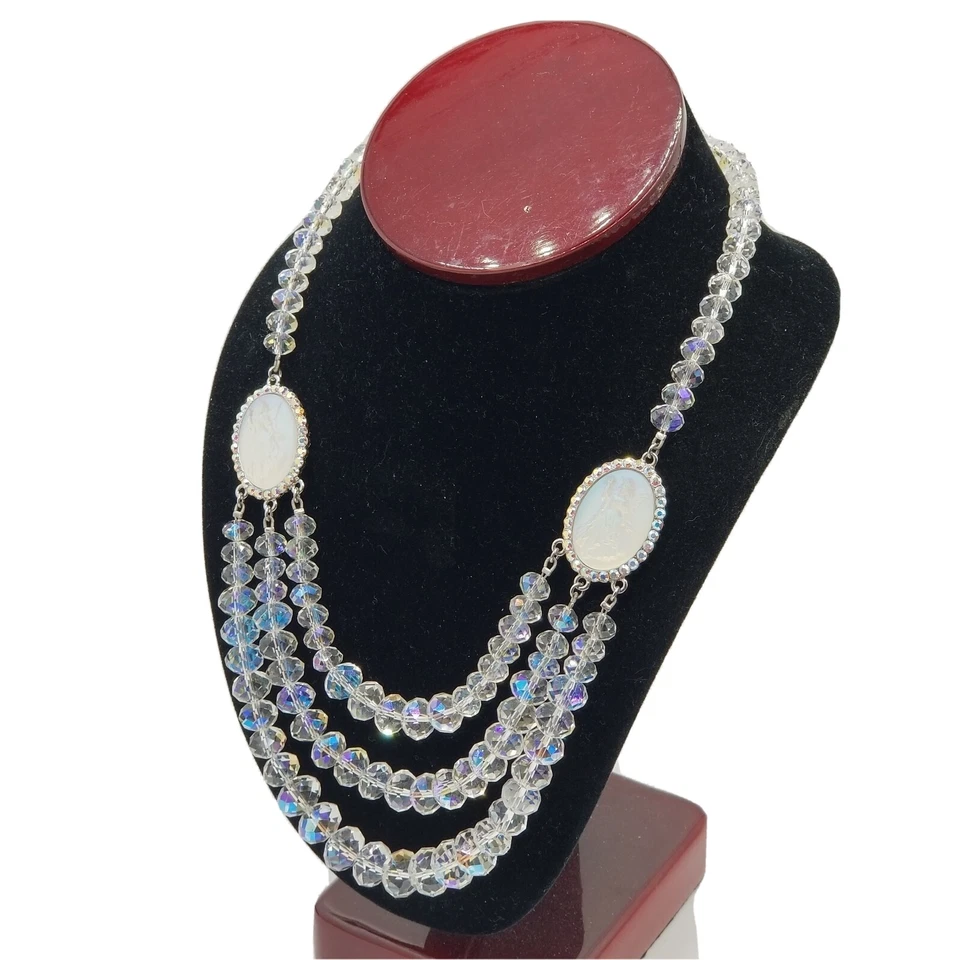 Collar KIRKS FOLLY Hada Madrina Sueño Piedra Cristal Facetado Joyería 3 Swags