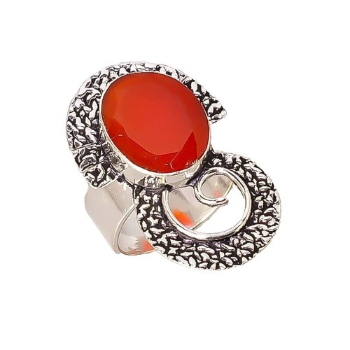 Purple Fossil Coral 925 Silver Plated Ring US 9.5 Amazing Gift