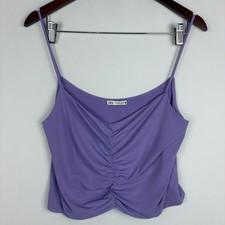 Zara Ruched Cami Top Cropped Spaghetti Strap