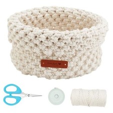 Macrame Basket Kit - DIY Macrame Kit with Video Tutorial and 100m Cotton Cord