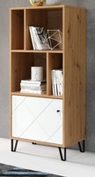 Regalschrank Eiche Artisan Weiß Wohnzimmer Esszimmer Schrank Soft-Close Touch