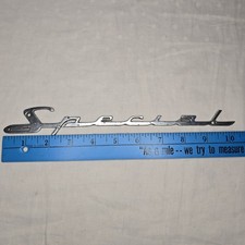 Vintage Special Script Chrome Metal Car Emblem Badge 10.25 Automotive Trim Oem Vintage Special Script Chrome Metal Car Emblem Badge 10.25 Automotive Trim Oem