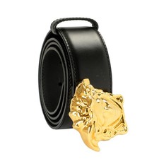 Versace Black 100 Leather Gold Medusa Head Logo Decorated Belt US 30 IT 75