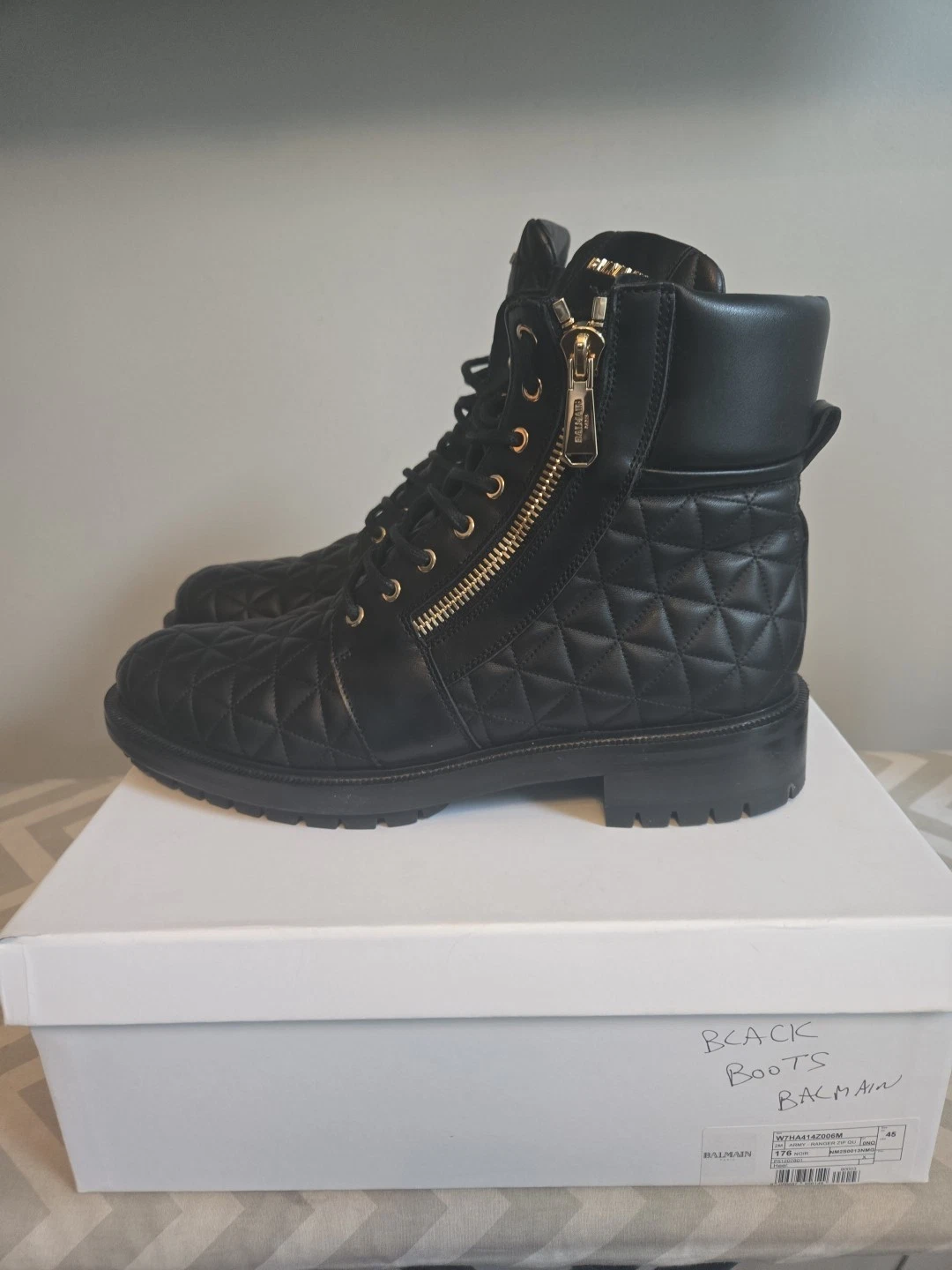Balmain — Mens Authentic Balmain Black Leather Boots