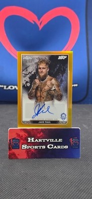 JAKE PAUL 2024 TOPPS CHROME #CBA-JPL ROOKIE AUTO GOLD REFRACTOR RC #/50
