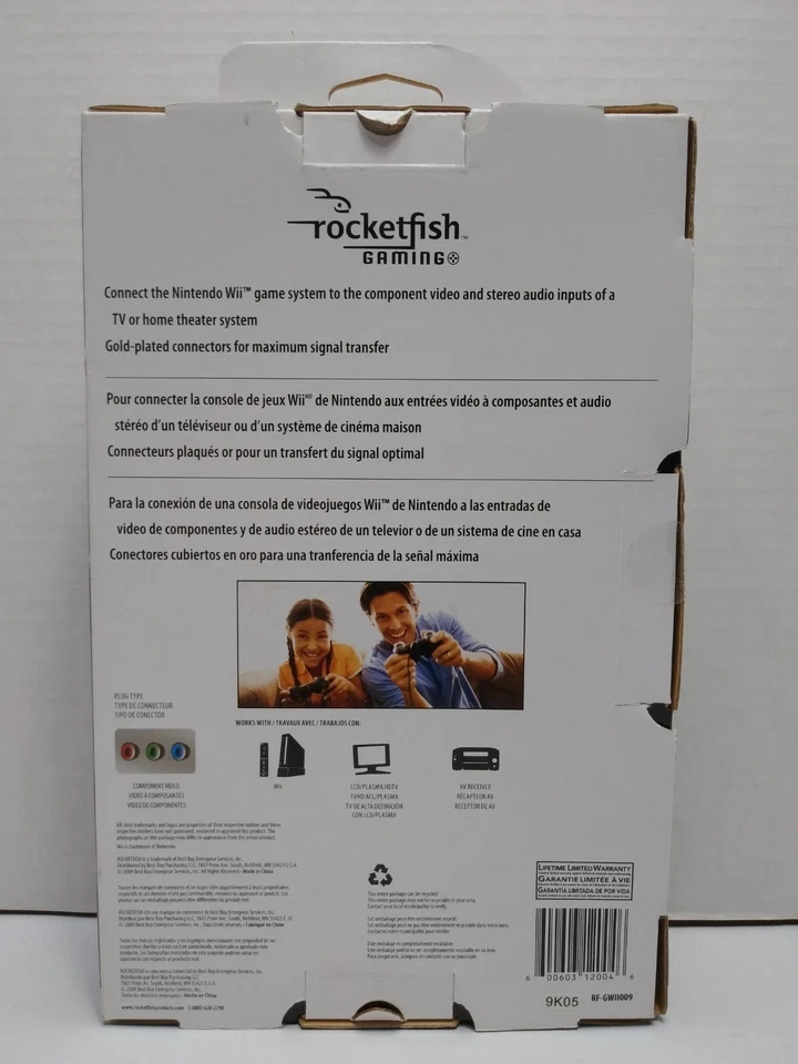 ROCKETFISH 8 ft. 2.4m Component Video / Stereo Audio Gaming Cable Nintendo Wii - Image 4 of 4